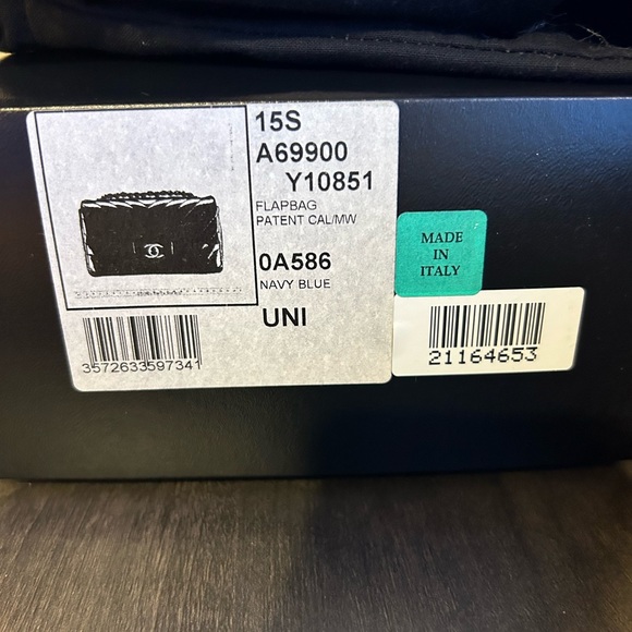 Chanel mini flap Chevron Patent Navy - Picture 6 of 16